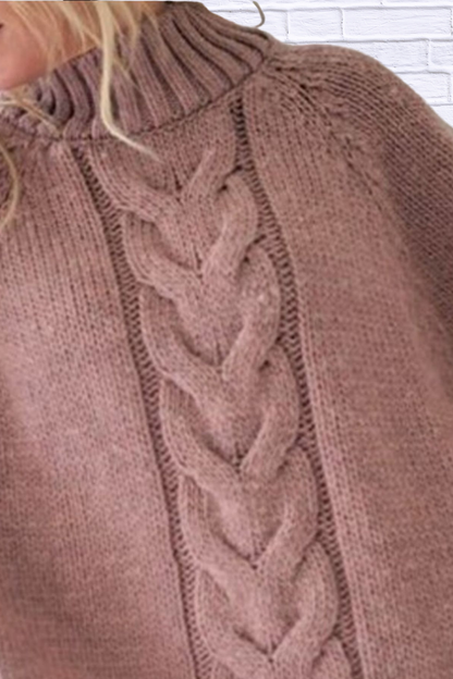 Full Size Cable-Knit Long Sleeve Sweater Plus Size