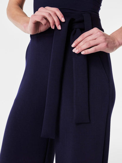 Pantalon large à taille nouée