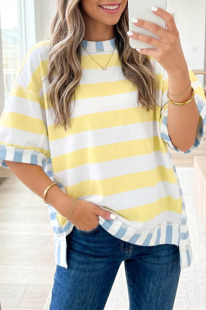 Striped Casual Half Sleeve Top