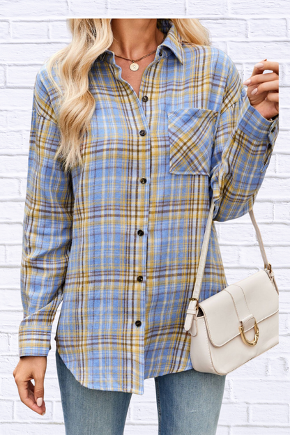 Plaid Button Up Long Sleeve Shirt