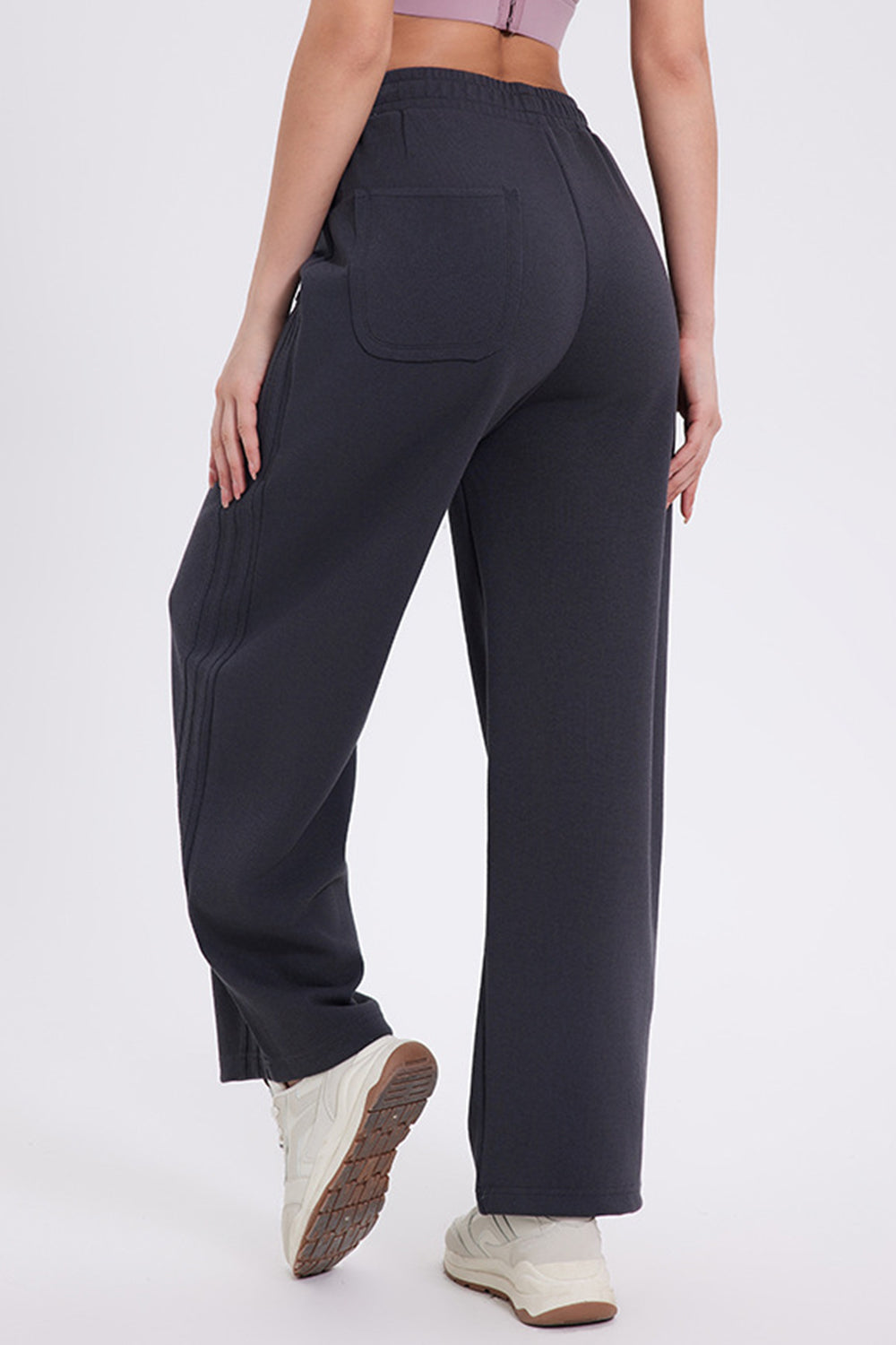 Blue Zone Planet | Basic Bae Elastic Waist Straight Leg Pants With Pockets