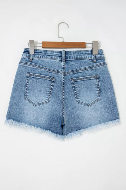 Western Embroidery Stud Denim Shorts