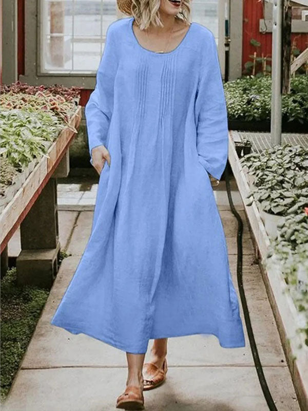 Women's Long Sleeves A-Line Dress