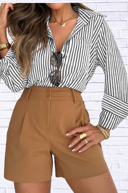 Striped Button-Down Shirt | Classic Women’s Long Sleeve