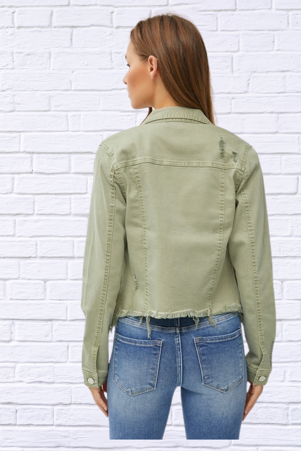 Full Size Raw Hem Button Up Cropped Denim Jacket Plus Size