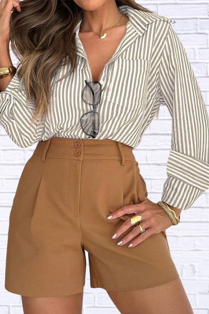 Striped Button-Down Shirt | Classic Women’s Long Sleeve