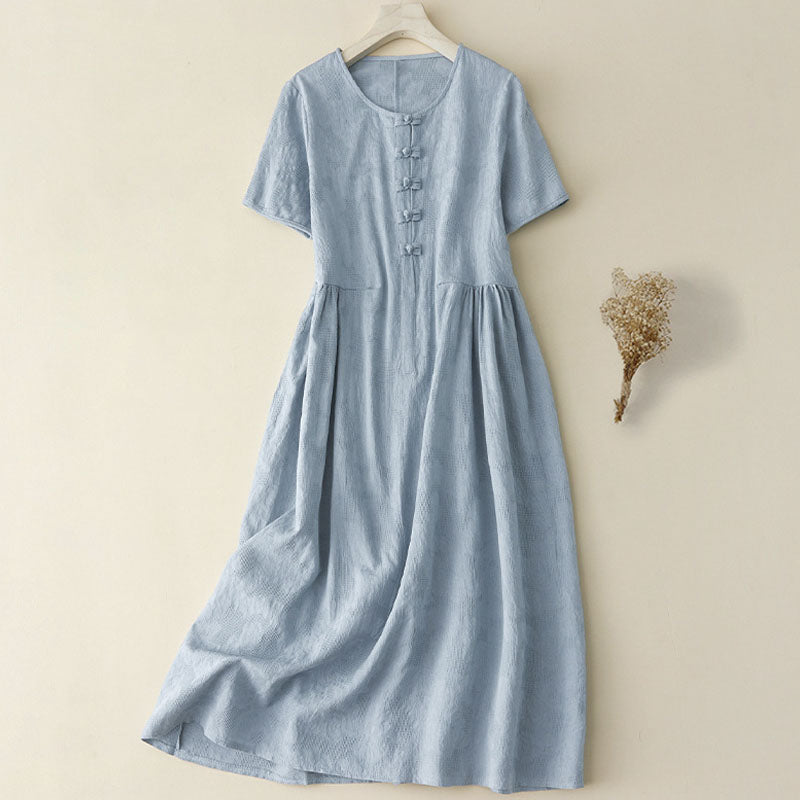 DresSummer Jacquard Cotton Linen Dress