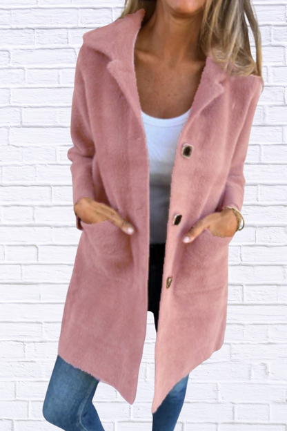 Full Size Button-Down Long Sleeve Longline Coat Plus Size