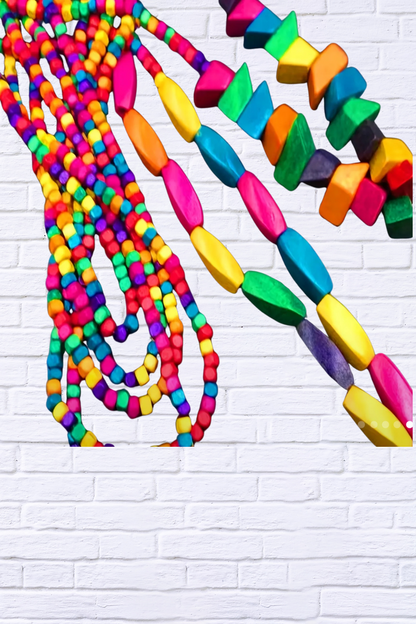 Multi Colorful Wooden Necklace