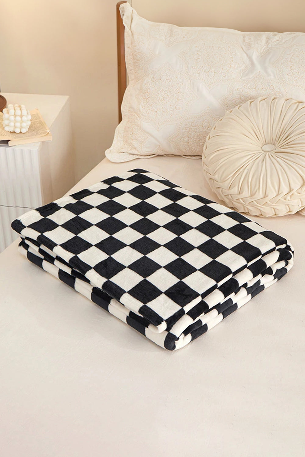 Blue Zone Planet | Black Checkerboard Printed Soft Throw Blanket