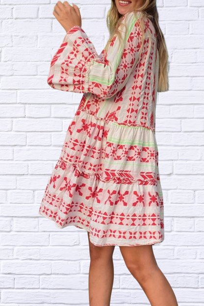 Printed Tierred Babydoll Dress