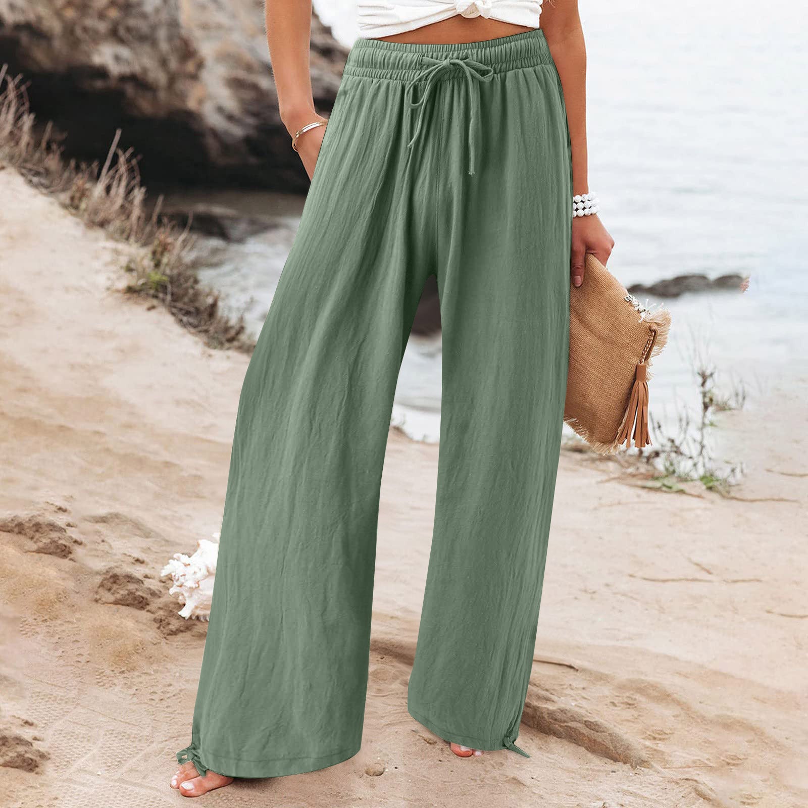 Solid Color Comfort Loose Trousers