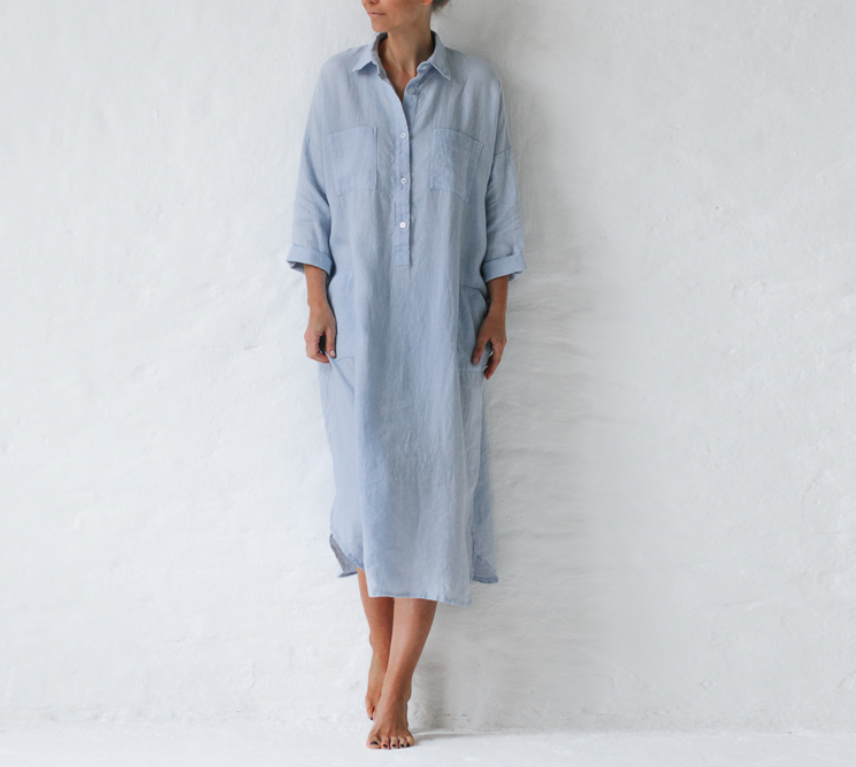 Shirt Dress In Sky Blue