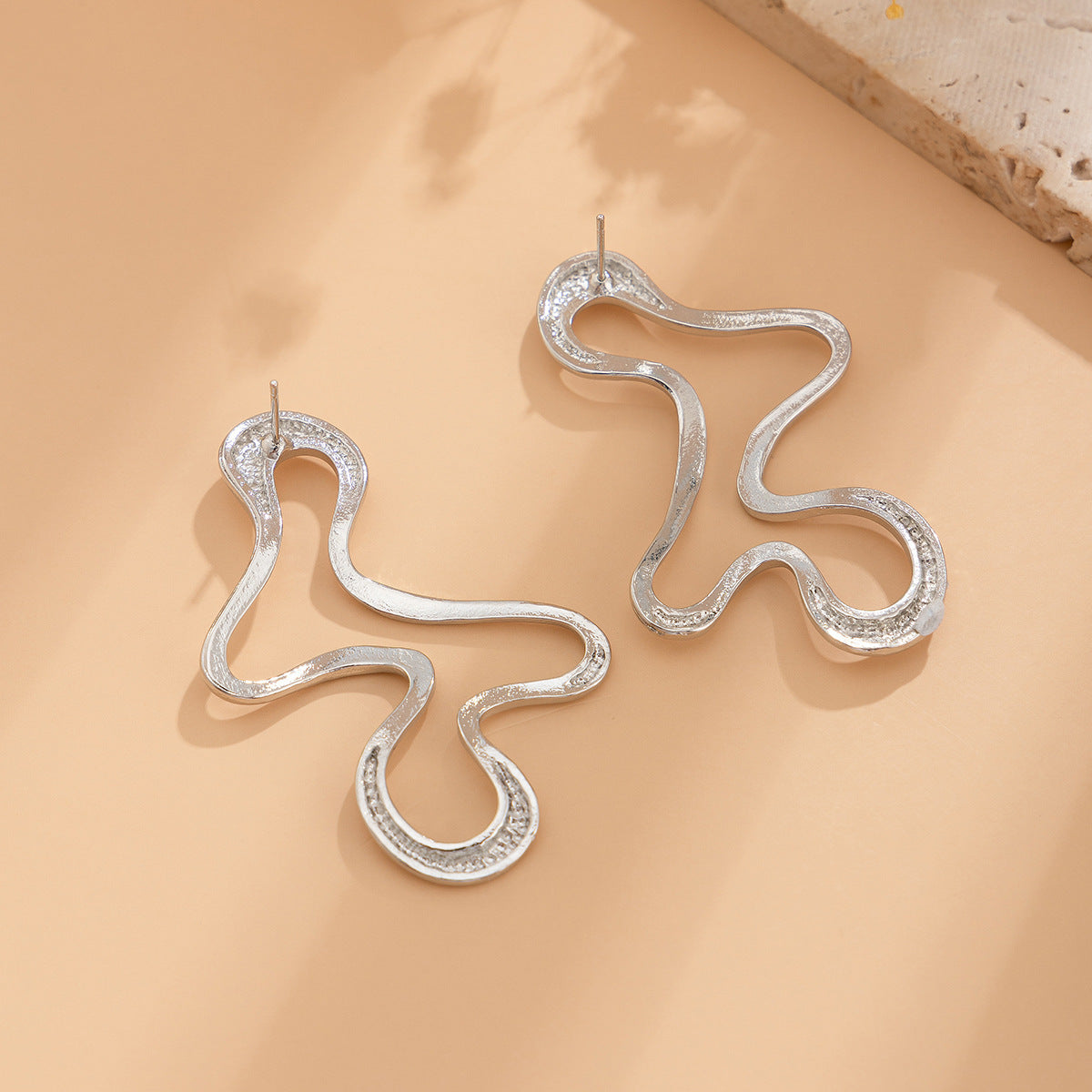 Irregular Flower Metal Earrings