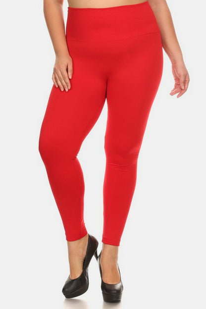 Blue Zone Planet | Yelete Full Size Seamless High Waist Fleece Leggings