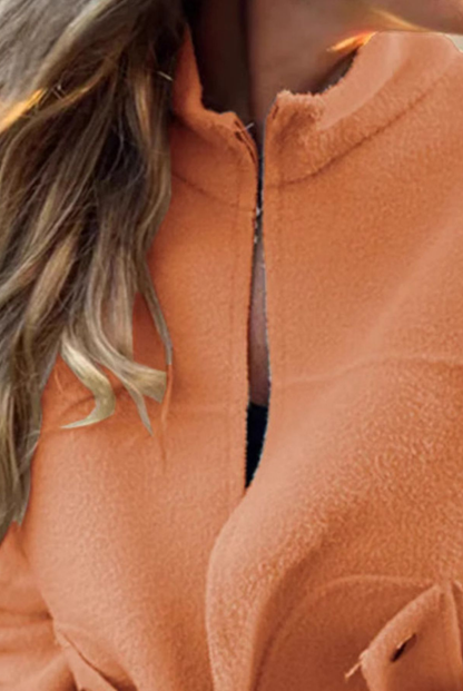 Full Size Textured Knit Zip Up Outerwear Plus Size