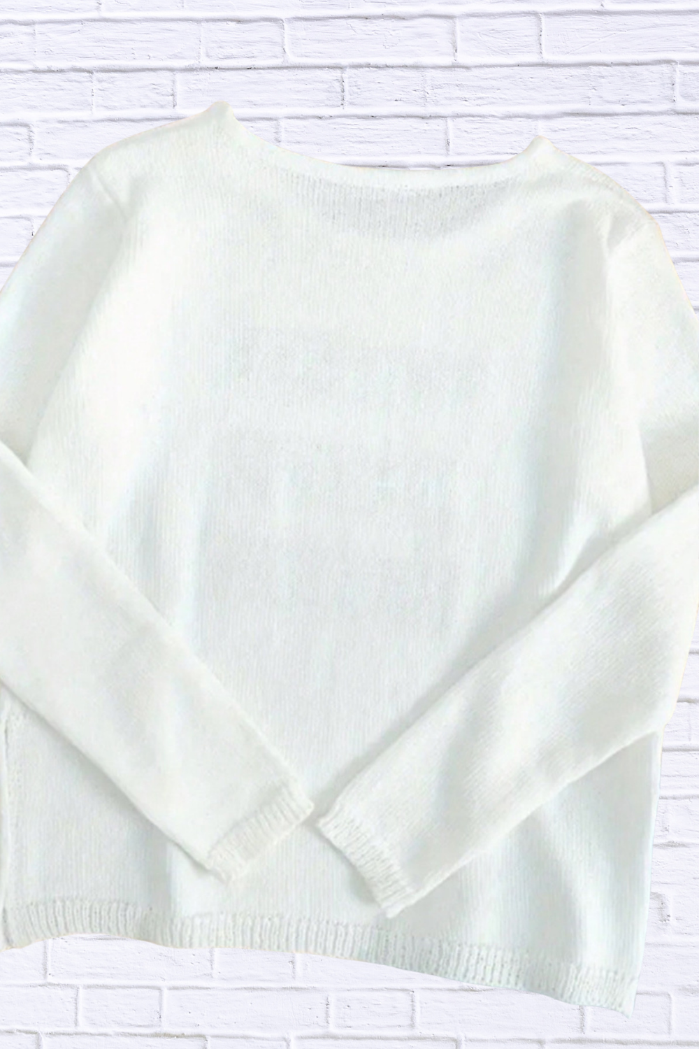 Coffee Beach Letter Side Slit Knit Top