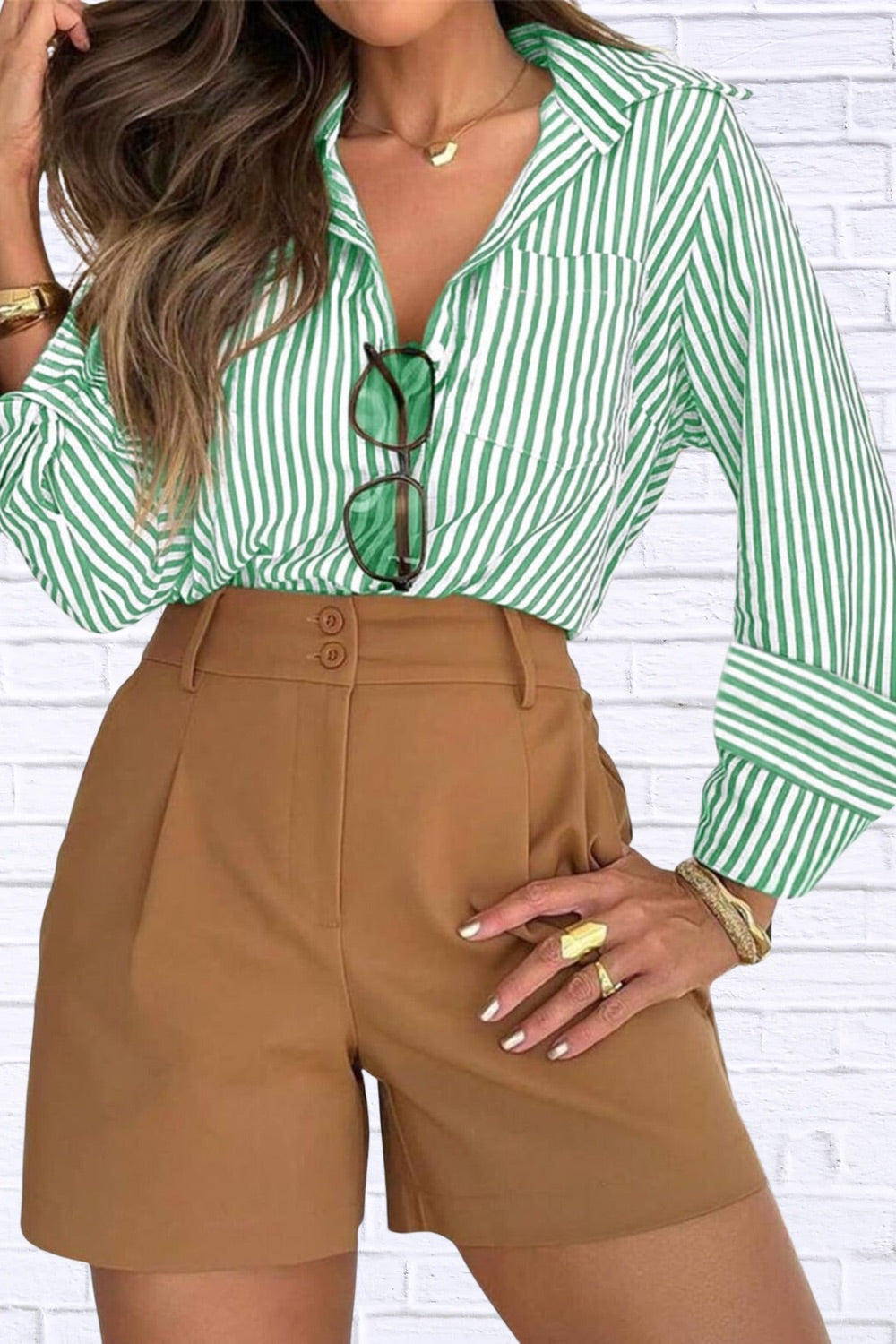 Striped Button-Down Shirt | Classic Women’s Long Sleeve