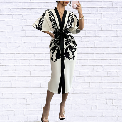 Button Front Half Sleeve Dress