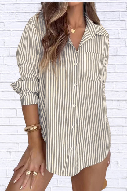 Striped Button-Down Shirt | Classic Women’s Long Sleeve