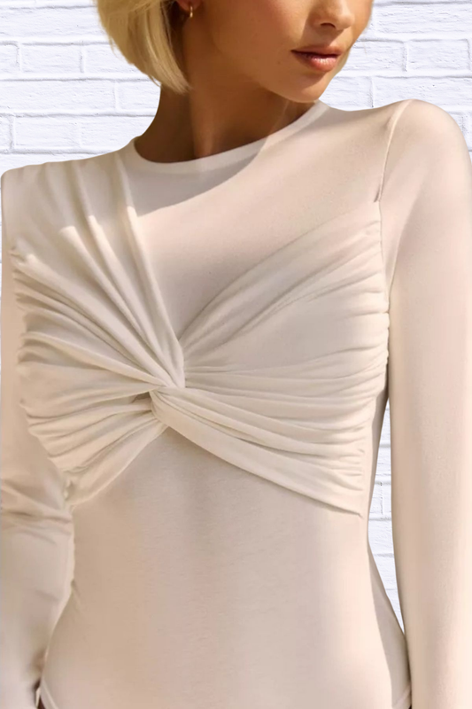 Twist Front Long Sleeve Bodysuit