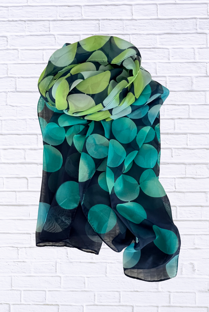 Sheer Polka Dot Scarf – Lightweight Chiffon Elegance in Vibrant Color Combos