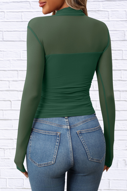 Mock Neck Long Sleeve Top