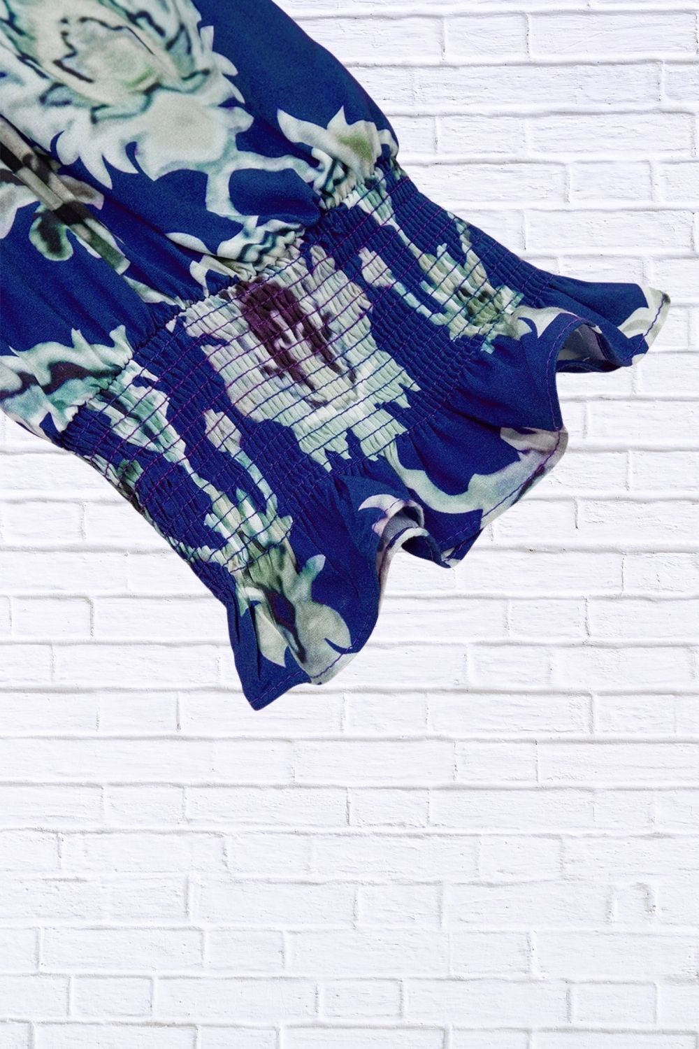 Wild Floral Print Frilled Collar Half Sleeve Dress for Women