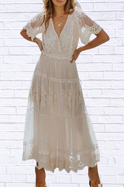 Plus Size Lace Boho Maxi Dress | Flowy & Elegant