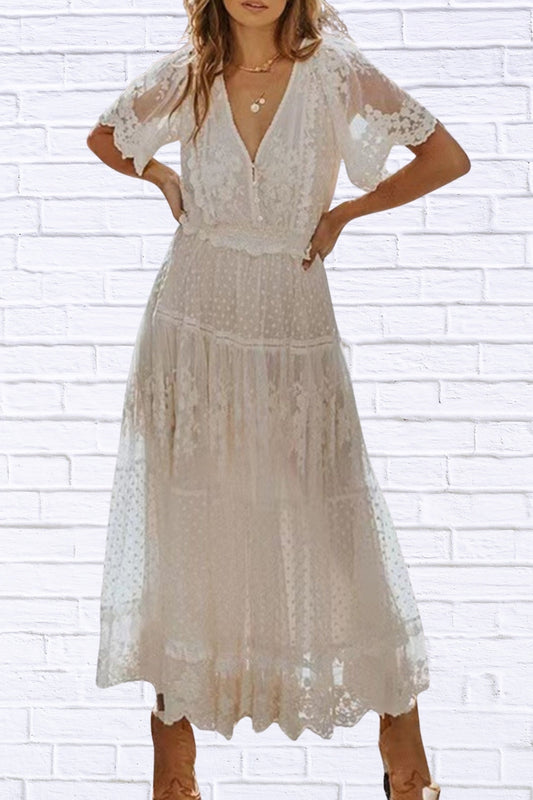 Plus Size Lace Boho Maxi Dress | Flowy & Elegant