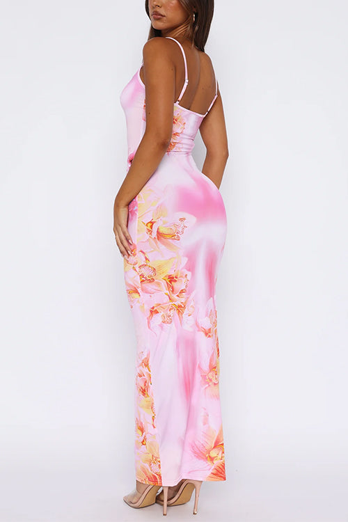 Rosiedress Sherbet Print Bodycon Maxi Cami Dress