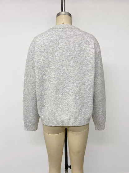 Crew Neck Button-Down Cardigan