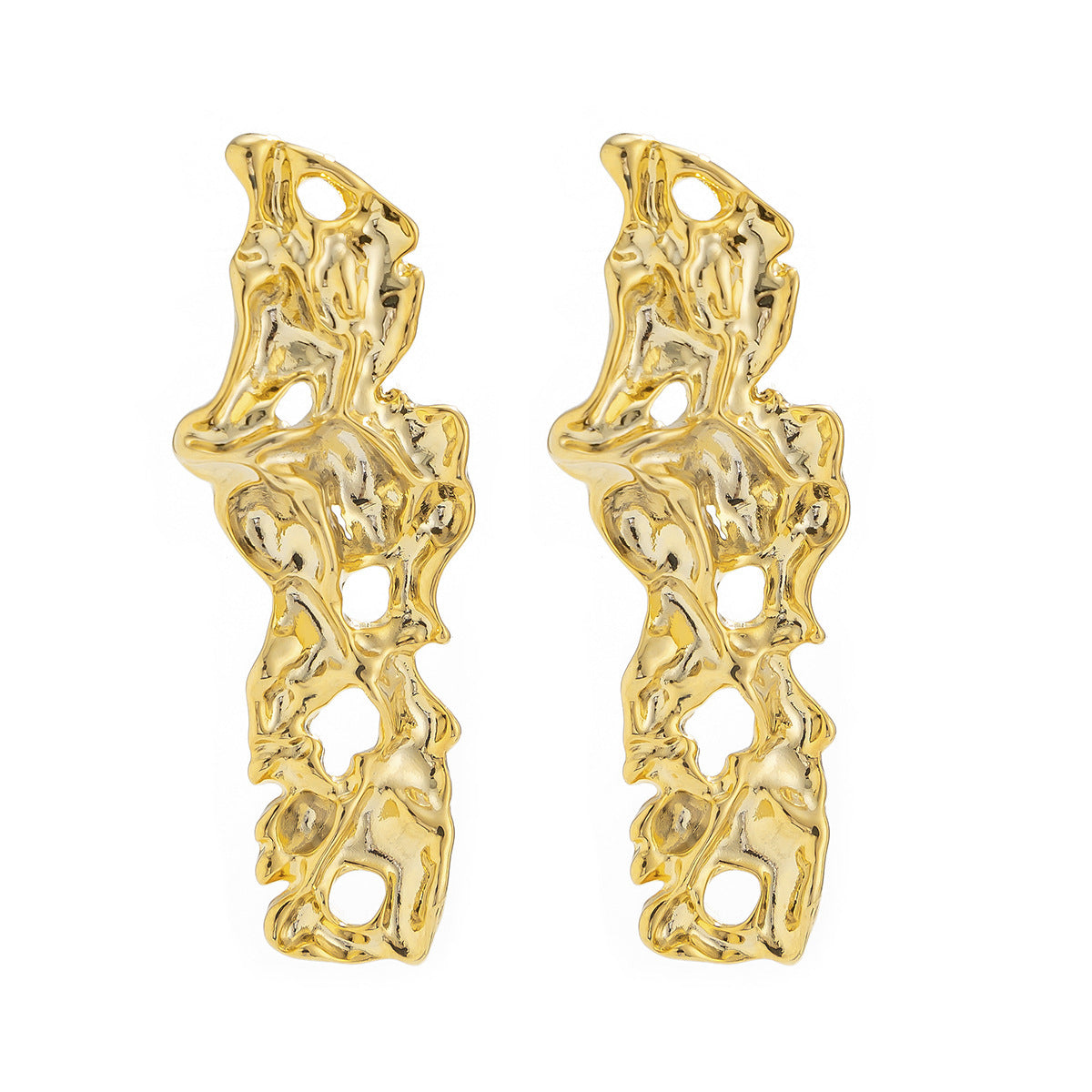 Fashion Temperament Liquid Lava Metal Earrings