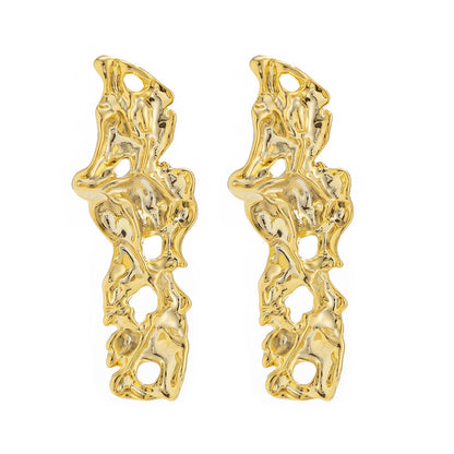 Fashion Temperament Liquid Lava Metal Earrings