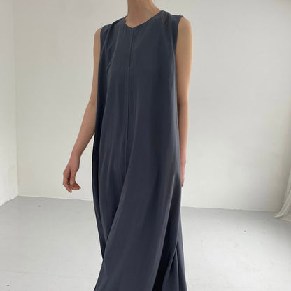 Simple Solid Color Sleeveless Maxi Dress