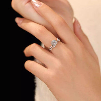 1 Karat 925 Sterling Silber Moissanit Schichtring