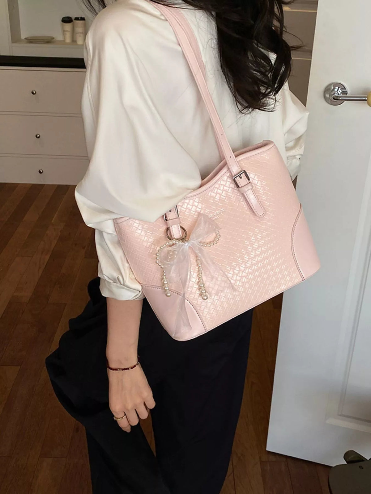 Textured PU Leather Shoulder Bag