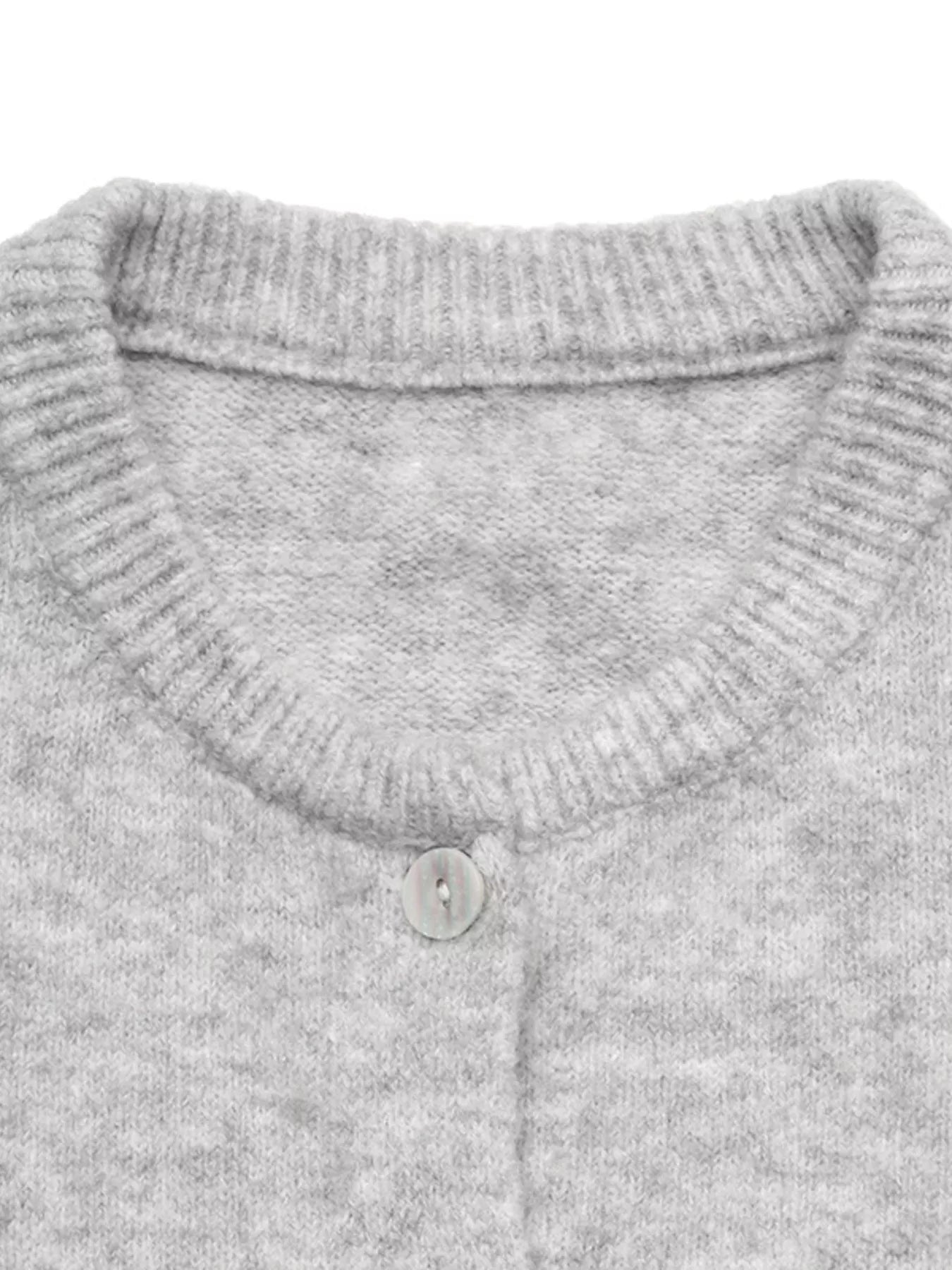 Crew Neck Button-Down Cardigan