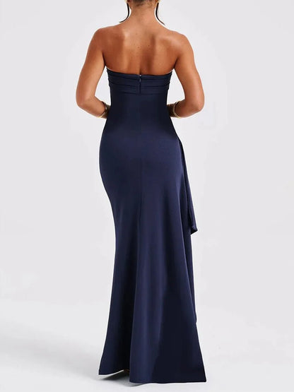 Strapless Sheath Simple Long Dress with Split