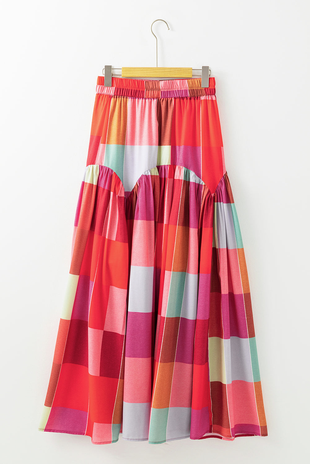 Blue Zone Planet | Color Block Elastic Waist Maxi Skirt