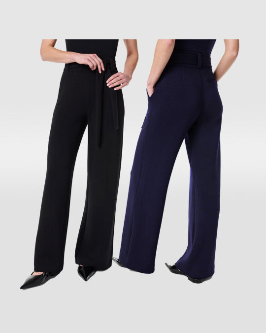 Pantalon large à taille nouée