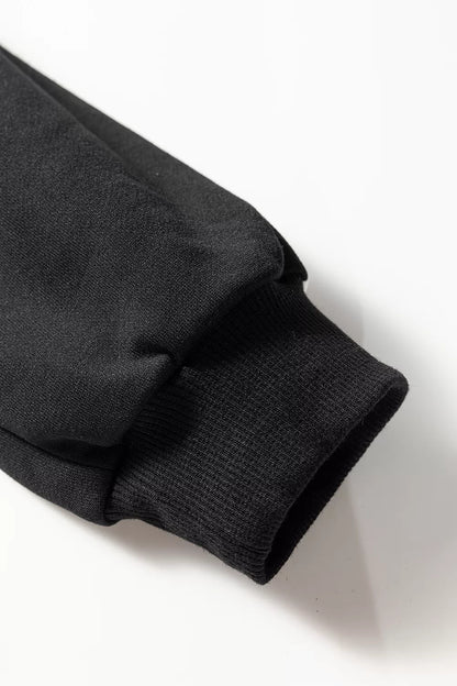 Striped Detail Crewneck Pullover Elastic Sweatpants 2pcs Outfit