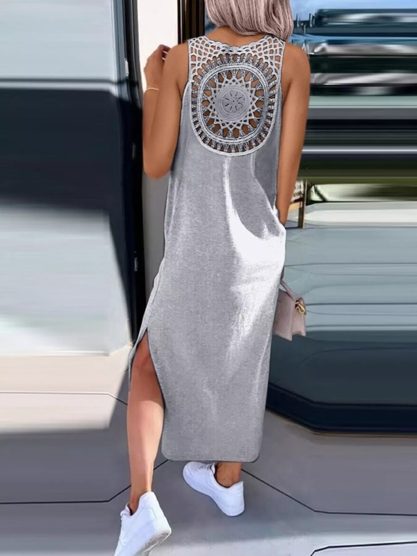Side Slit Sleeveless Maxi Dress