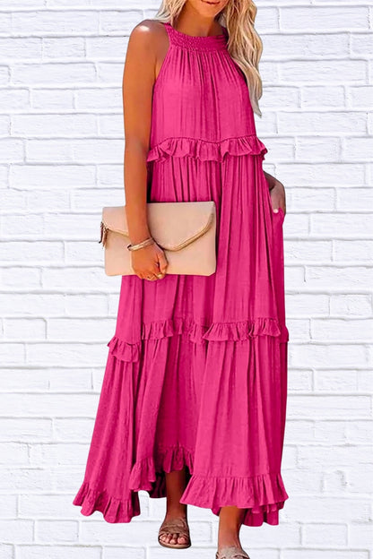 Ruffled Sleeveless Maxi Dress | Flowy & Feminine