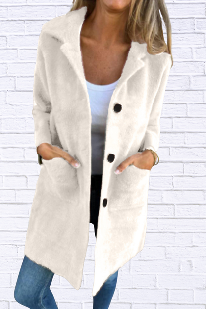 Full Size Button-Down Long Sleeve Longline Coat Plus Size