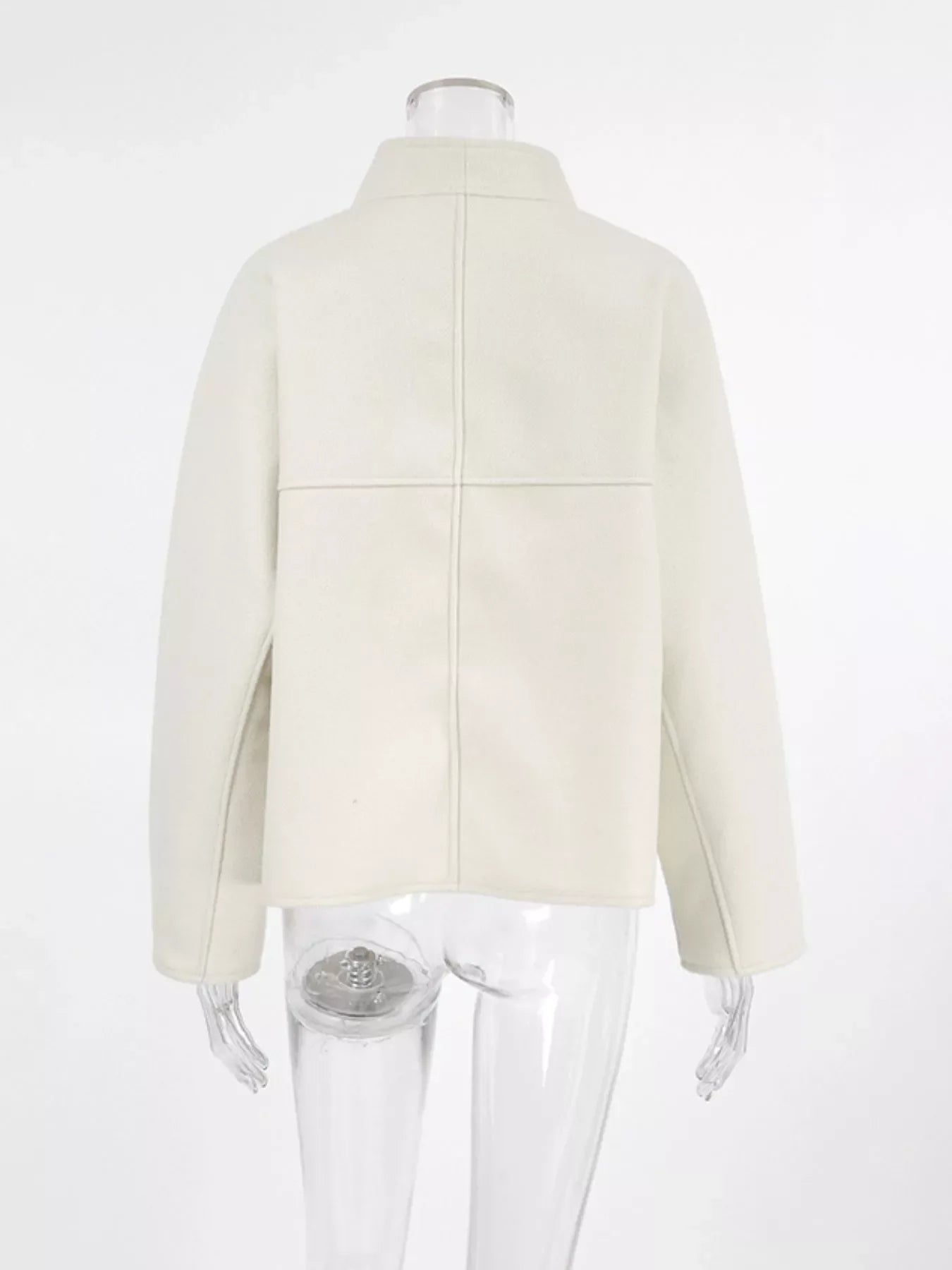 Elegant Stand Collar Open Front Outerwear