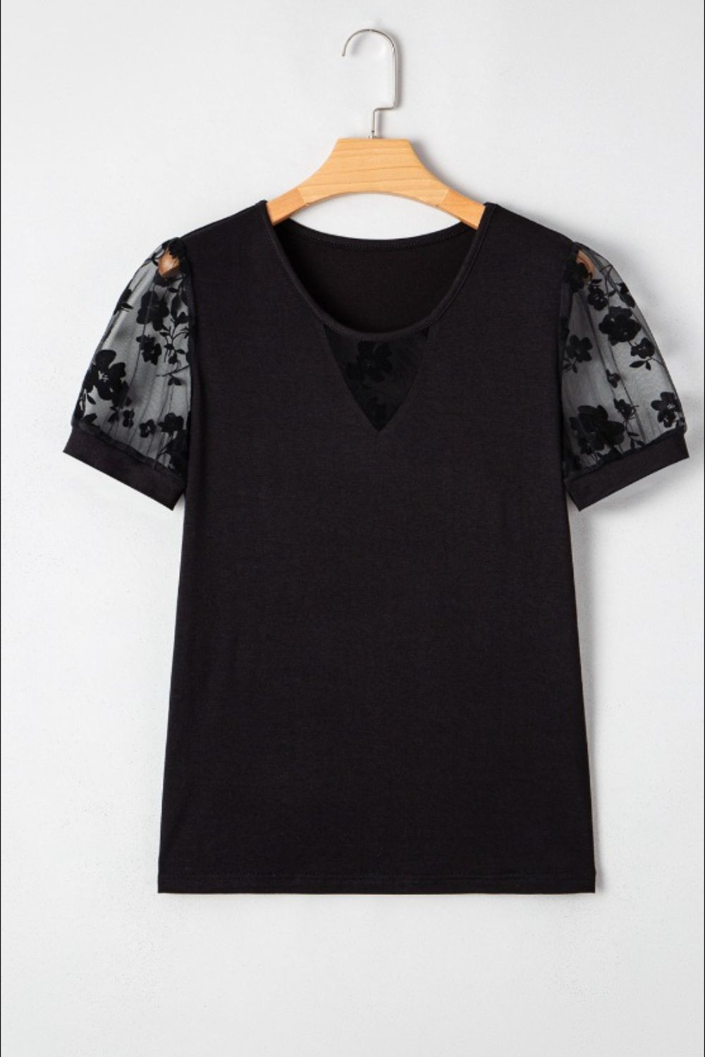Flora Lace Patchwork Crew Neck Top