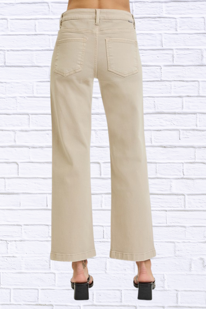 RISEN Full Size Tummy Control Mid Rise Ankle Straight Jeans Plus Size