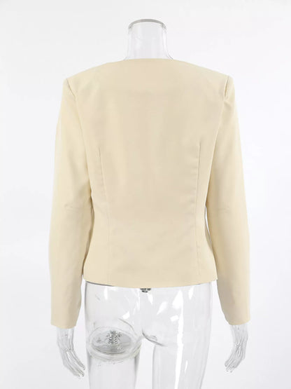 Buckle-Front Cropped Jacket