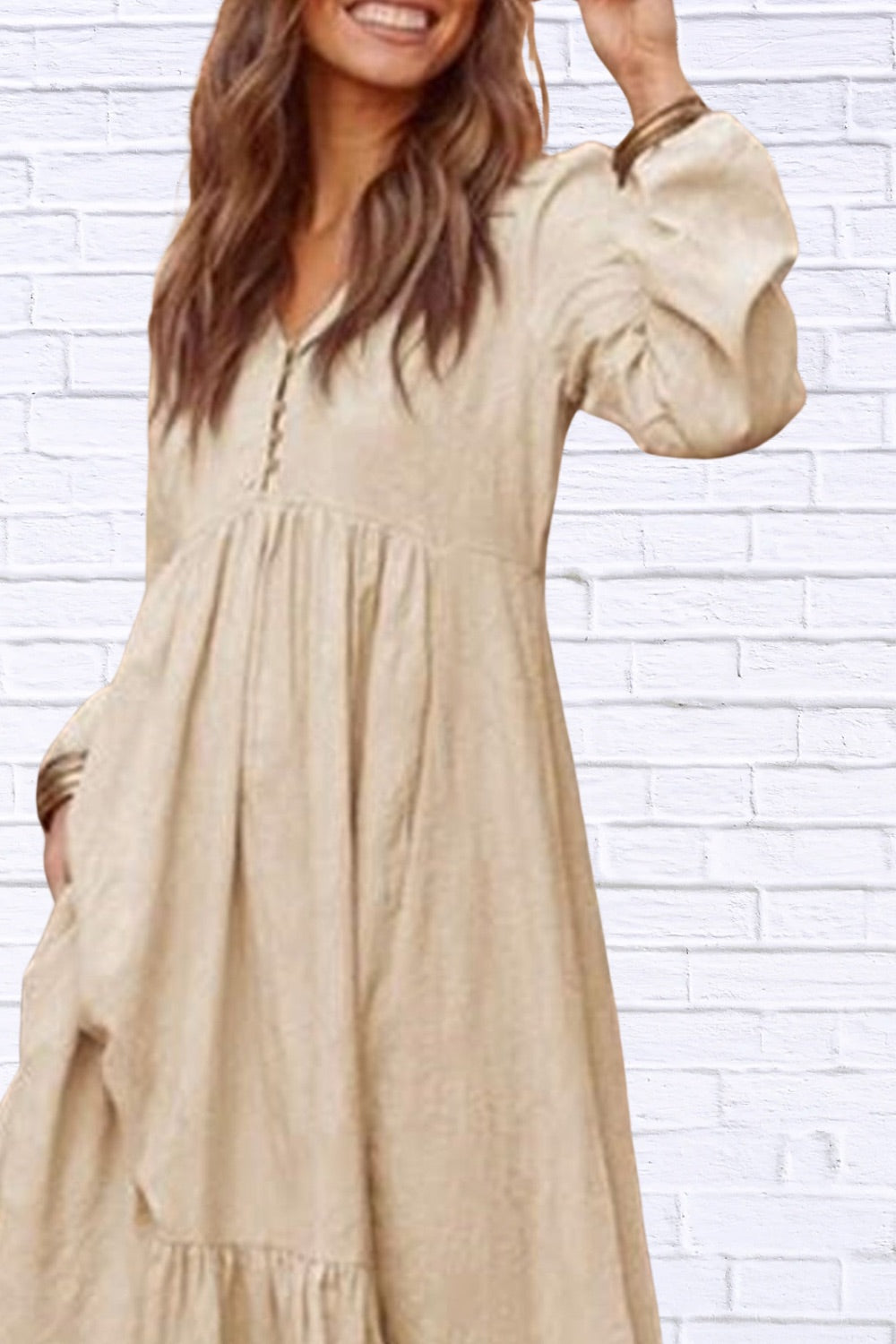 Plus Size V-Neck Tiered Maxi Dress | Flowy & Chic